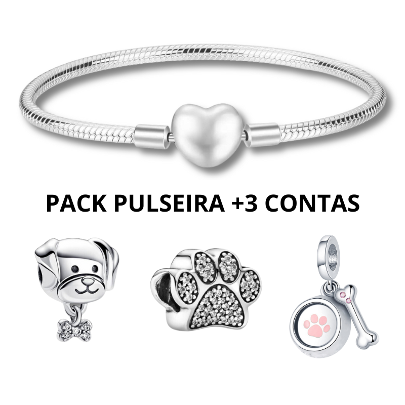 Pulseira com 2 contas + 1 conta grátis - Pack "Meu fiel amigo".